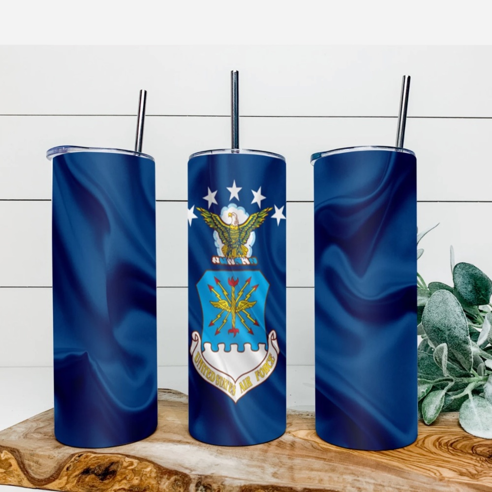 United states air force 20 oz Skinny Inspired Tumblers.